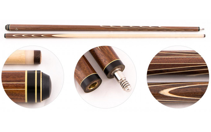 Кий для русского бильярда 2-pc наборный "Консул 6-4" (палисандр, граб) Кий для русского бильярда 2-pc наборный "Консул 6-4" (палисандр, граб)